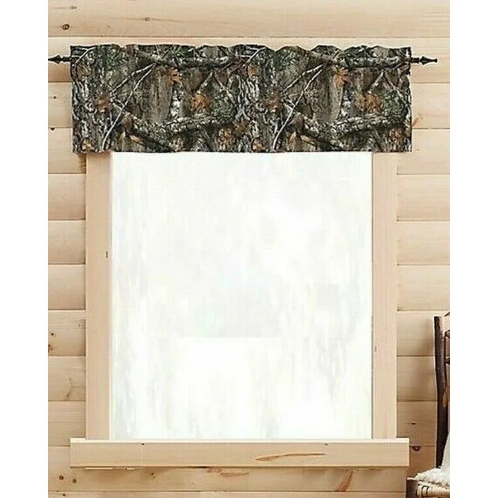 Camo Realtree Edge Tapestry Valance Curtain Cabin Country Hunting Camp Lodge